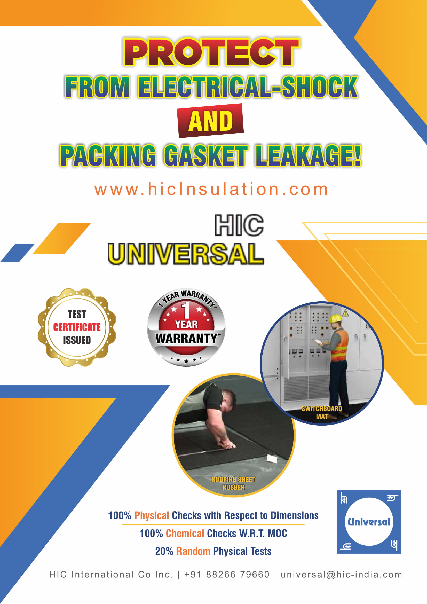 Protect From Electrical Shock and Packing  Gasket Leakage